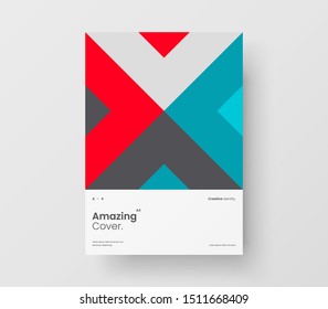 Amazing business presentation vector A4 vertical orientation front page mock up. Modern corporate report cover abstract geometric illustration design layout. Company identity brochure template.