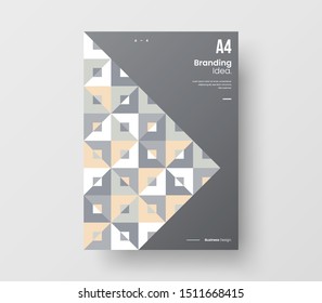 Amazing business presentation vector A4 vertical orientation front page mock up. Modern corporate report cover abstract geometric illustration design layout. Company identity brochure template.