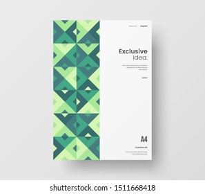 Amazing business presentation vector A4 vertical orientation front page mock up. Modern corporate report cover abstract geometric illustration design layout. Company identity brochure template.