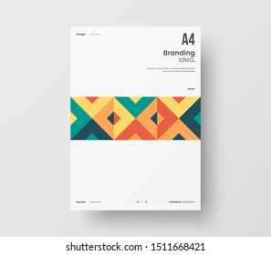 Amazing business presentation vector A4 vertical orientation front page mock up. Modern corporate report cover abstract geometric illustration design layout. Company identity brochure template.
