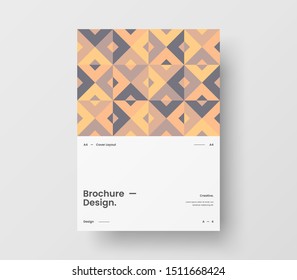 Amazing business presentation vector A4 vertical orientation front page mock up. Modern corporate report cover abstract geometric illustration design layout. Company identity brochure template.