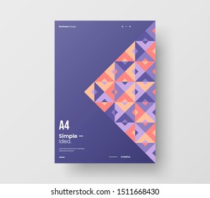 Amazing business presentation vector A4 vertical orientation front page mock up. Modern corporate report cover abstract geometric illustration design layout. Company identity brochure template.