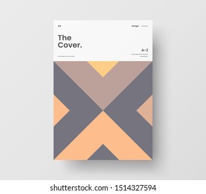 Amazing business presentation vector A4 vertical orientation front page mock up. Modern corporate report cover abstract geometric illustration design layout. Company identity brochure template.