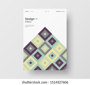 Amazing business presentation vector A4 vertical orientation front page mock up. Modern corporate report cover abstract geometric illustration design layout. Company identity brochure template.