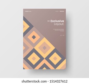 Amazing business presentation vector A4 vertical orientation front page mock up. Modern corporate report cover abstract geometric illustration design layout. Company identity brochure template.