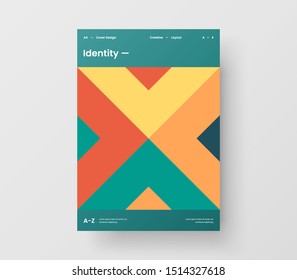 Amazing business presentation vector A4 vertical orientation front page mock up. Modern corporate report cover abstract geometric illustration design layout. Company identity brochure template.