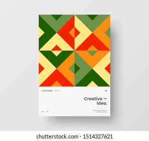 Amazing business presentation vector A4 vertical orientation front page mock up. Modern corporate report cover abstract geometric illustration design layout. Company identity brochure template.