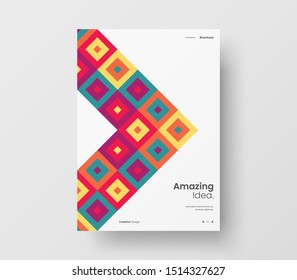 Amazing business presentation vector A4 vertical orientation front page mock up. Modern corporate report cover abstract geometric illustration design layout. Company identity brochure template.