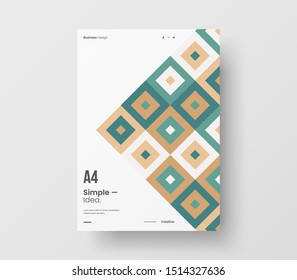 Amazing business presentation vector A4 vertical orientation front page mock up. Modern corporate report cover abstract geometric illustration design layout. Company identity brochure template.