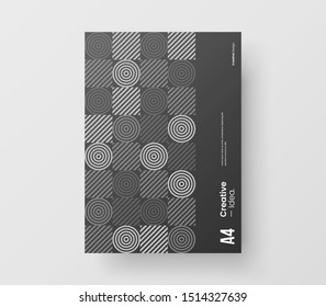 Amazing business presentation vector A4 vertical orientation front page mock up. Modern corporate report cover abstract geometric illustration design layout. Company identity brochure template.