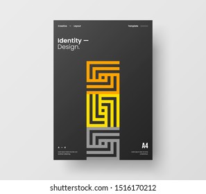 Amazing business presentation vector A4 vertical orientation front page mock up. Modern corporate report cover abstract geometric illustration design layout. Company identity brochure template.
