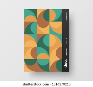 Amazing business presentation vector A4 vertical orientation front page mock up. Modern corporate report cover abstract geometric illustration design layout. Company identity brochure template.