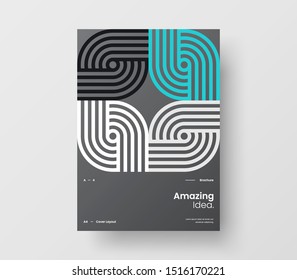 Amazing business presentation vector A4 vertical orientation front page mock up. Modern corporate report cover abstract geometric illustration design layout. Company identity brochure template.