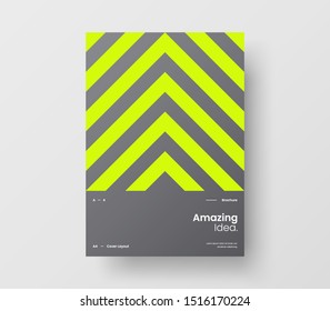 Amazing business presentation vector A4 vertical orientation front page mock up. Modern corporate report cover abstract geometric illustration design layout. Company identity brochure template.