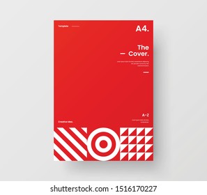 Amazing business presentation vector A4 vertical orientation front page mock up. Modern corporate report cover abstract geometric illustration design layout. Company identity brochure template.