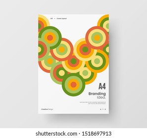 Amazing business presentation vector A4 vertical orientation front page mock up. Modern corporate report cover abstract geometric illustration design layout. Company identity brochure template.