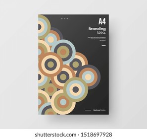 Amazing business presentation vector A4 vertical orientation front page mock up. Modern corporate report cover abstract geometric illustration design layout. Company identity brochure template.