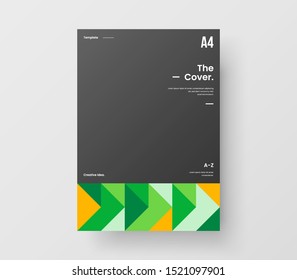 Amazing business presentation vector A4 vertical orientation front page mock up. Modern corporate report cover abstract geometric illustration design layout. Company identity brochure template.