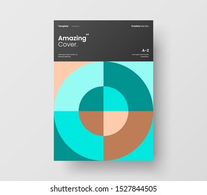 Amazing business presentation vector A4 vertical orientation front page mock up. Modern corporate report cover abstract geometric illustration design layout. Company identity brochure template.