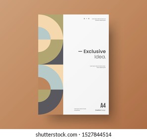 Amazing business presentation vector A4 vertical orientation front page mock up. Modern corporate report cover abstract geometric illustration design layout. Company identity brochure template.