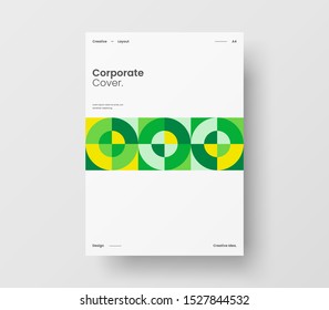 Amazing business presentation vector A4 vertical orientation front page mock up. Modern corporate report cover abstract geometric illustration design layout. Company identity brochure template.