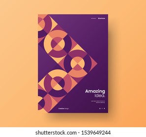 Amazing business presentation vector A4 vertical orientation front page mock up. Modern corporate report cover abstract geometric illustration design layout. Company identity brochure template.