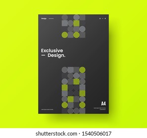 Amazing business presentation vector A4 vertical orientation front page mock up. Modern corporate report cover abstract geometric illustration design layout. Company identity brochure template.