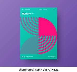 Amazing business presentation vector A4 vertical orientation front page mock up. Modern corporate report cover abstract geometric illustration design layout. Company identity brochure template.