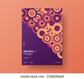 Amazing business presentation vector A4 vertical orientation front page mock up. Modern corporate report cover abstract geometric illustration design layout. Company identity brochure template.