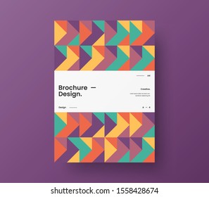 Amazing business presentation vector A4 vertical orientation front page mock up. Modern corporate report cover abstract geometric illustration design layout. Company identity brochure template.