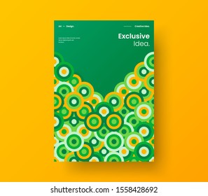 Amazing business presentation vector A4 vertical orientation front page mock up. Modern corporate report cover abstract geometric illustration design layout. Company identity brochure template.
