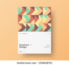 Amazing business presentation vector A4 vertical orientation front page mock up. Modern corporate report cover abstract geometric illustration design layout. Company identity brochure template.