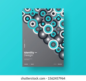 Amazing business presentation vector A4 vertical orientation front page mock up. Modern corporate report cover abstract geometric illustration design layout. Company identity brochure template.