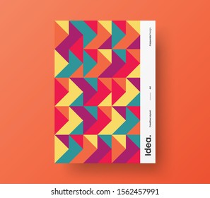Amazing business presentation vector A4 vertical orientation front page mock up. Modern corporate report cover abstract geometric illustration design layout. Company identity brochure template.