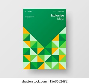 Amazing business presentation vector A4 vertical orientation front page mock up. Modern corporate report cover abstract geometric illustration design layout. Company identity brochure template.