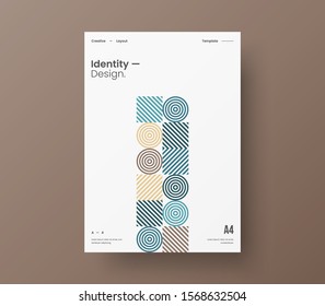 Amazing business presentation vector A4 vertical orientation front page mock up. Modern corporate report cover abstract geometric illustration design layout. Company identity brochure template.