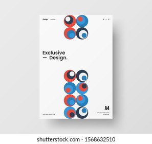 Amazing business presentation vector A4 vertical orientation front page mock up. Modern corporate report cover abstract geometric illustration design layout. Company identity brochure template.