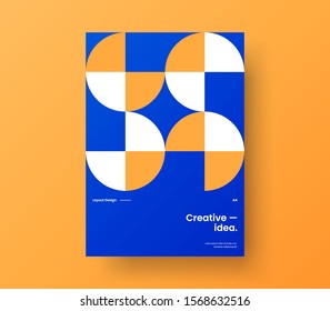 Amazing business presentation vector A4 vertical orientation front page mock up. Modern corporate report cover abstract geometric illustration design layout. Company identity brochure template.