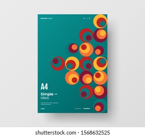 Amazing business presentation vector A4 vertical orientation front page mock up. Modern corporate report cover abstract geometric illustration design layout. Company identity brochure template.