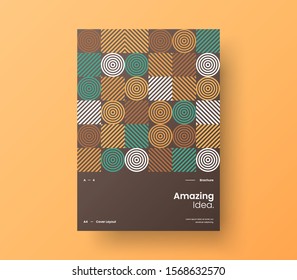 Amazing business presentation vector A4 vertical orientation front page mock up. Modern corporate report cover abstract geometric illustration design layout. Company identity brochure template.