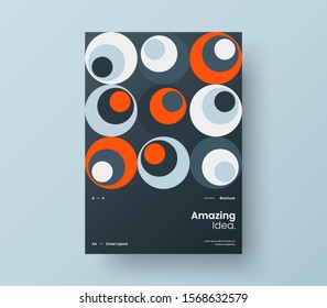 Amazing business presentation vector A4 vertical orientation front page mock up. Modern corporate report cover abstract geometric illustration design layout. Company identity brochure template.