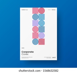Amazing business presentation vector A4 vertical orientation front page mock up. Modern corporate report cover abstract geometric illustration design layout. Company identity brochure template.