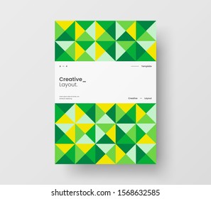 Amazing business presentation vector A4 vertical orientation front page mock up. Modern corporate report cover abstract geometric illustration design layout. Company identity brochure template.