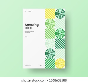 Amazing business presentation vector A4 vertical orientation front page mock up. Modern corporate report cover abstract geometric illustration design layout. Company identity brochure template.