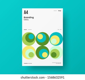 Amazing business presentation vector A4 vertical orientation front page mock up. Modern corporate report cover abstract geometric illustration design layout. Company identity brochure template.