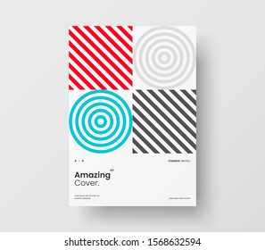 Amazing business presentation vector A4 vertical orientation front page mock up. Modern corporate report cover abstract geometric illustration design layout. Company identity brochure template.