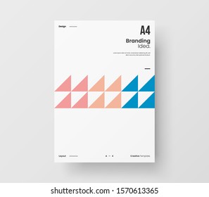 Amazing business presentation vector A4 vertical orientation front page mock up. Modern corporate report cover abstract geometric illustration design layout. Company identity brochure template.