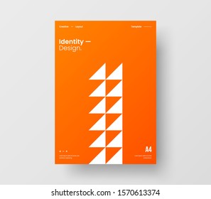 Amazing business presentation vector A4 vertical orientation front page mock up. Modern corporate report cover abstract geometric illustration design layout. Company identity brochure template.