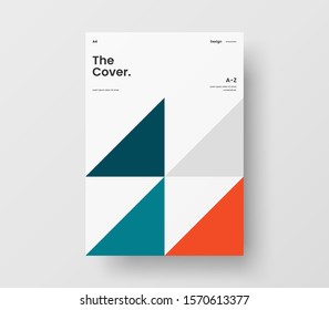 Amazing business presentation vector A4 vertical orientation front page mock up. Modern corporate report cover abstract geometric illustration design layout. Company identity brochure template.
