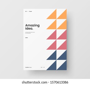 Amazing business presentation vector A4 vertical orientation front page mock up. Modern corporate report cover abstract geometric illustration design layout. Company identity brochure template.